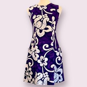 Vintage Barkcloth Hawaiian Shift Dress